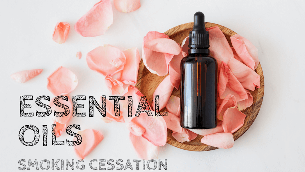 Essential oil bottle and flower pedals